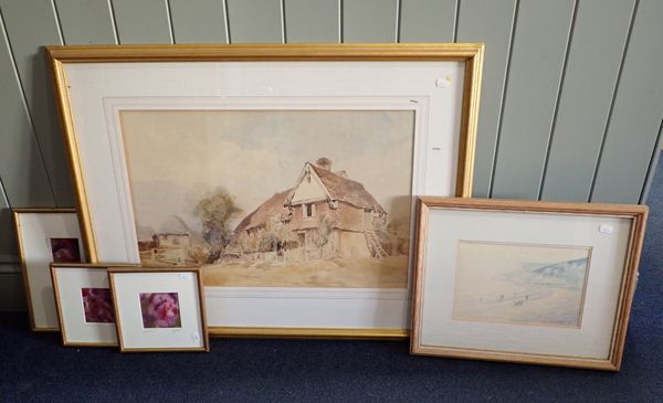 JUSTIN COOK: BEACH AND CLIFFS DORSET, WATERCOLOUR