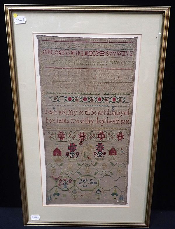 AN 18th CENTURY NEEDLEWORK SAMPLER
