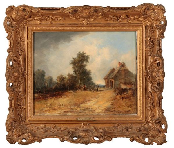 ALFRED VICKERS Snr (1786-1868) A figure in a landscape beside a cottage