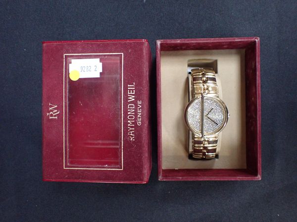 A RAYMOND WEIL 'TRAVIATA' 18ct GOLD PLATED WRISTWATCH