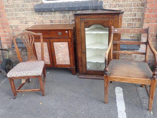 A SMALL MAHOGANY CUPBOARD