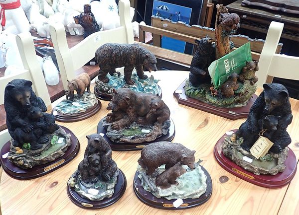 A COLLECTION OF RESIN BEAR FIGURES