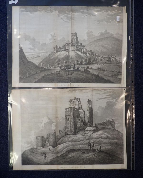FOUR DORSET INTEREST ENGRAVINGS INCLUDING CORFE CASTLE