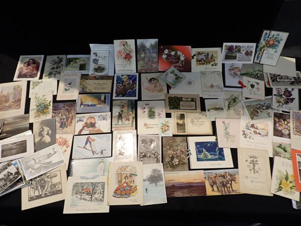 A COLLECTION OF VICTORIAN AND LATER GREETINGS CARDS