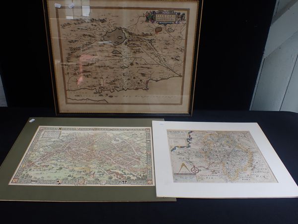 FRAMED MAP OF THE WEST PART OF FIFE