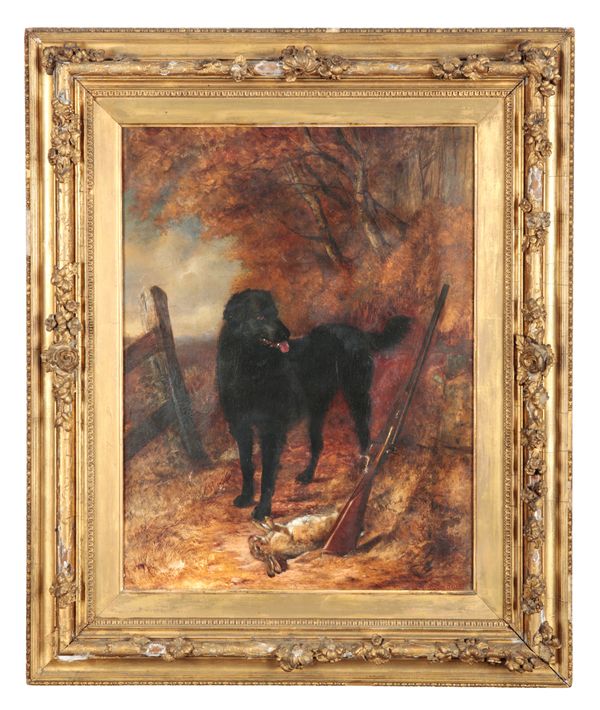 ROBERT NIGHTINGALE (1815-1895) A gun dog watching over a dead rabbit