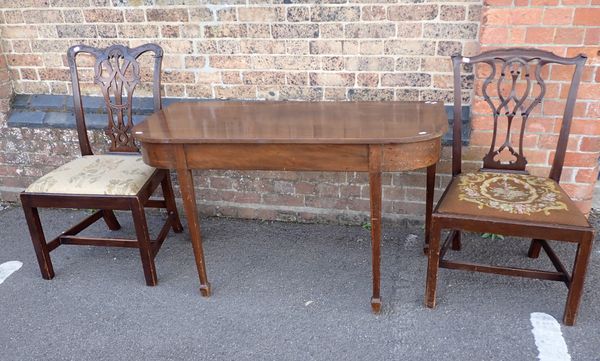 TWO SIMILAR CHIPPENDALE STYLE MAHOGANY DINING CHAIRS