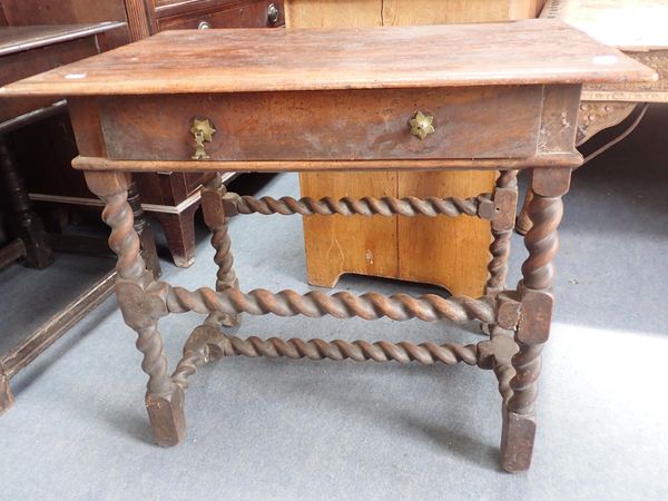 A 17th CENTURY WALNUT SIDE TABLE