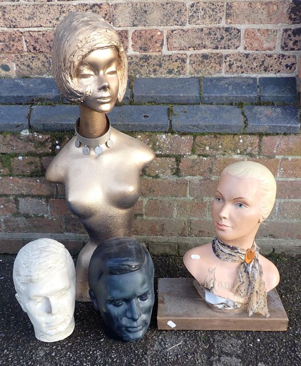 A 1960s FIBREGLASS HALF MANNEQUIN