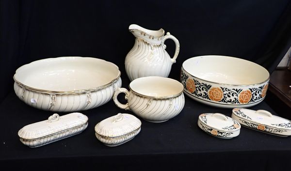 A NORD HAMAGE & MOULIN DES LOUPS ‘BLUSH IVORY’ POTTERY WASHSTAND SET