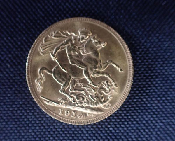 GOLD FULL SOVEREIGN, GEORGE V, 1914