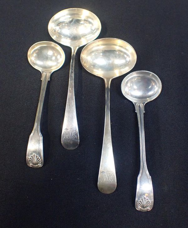 A PAIR OF SILVER SAUCE LADLES BY PETER, ANN AND WILLIAM BATEMAN