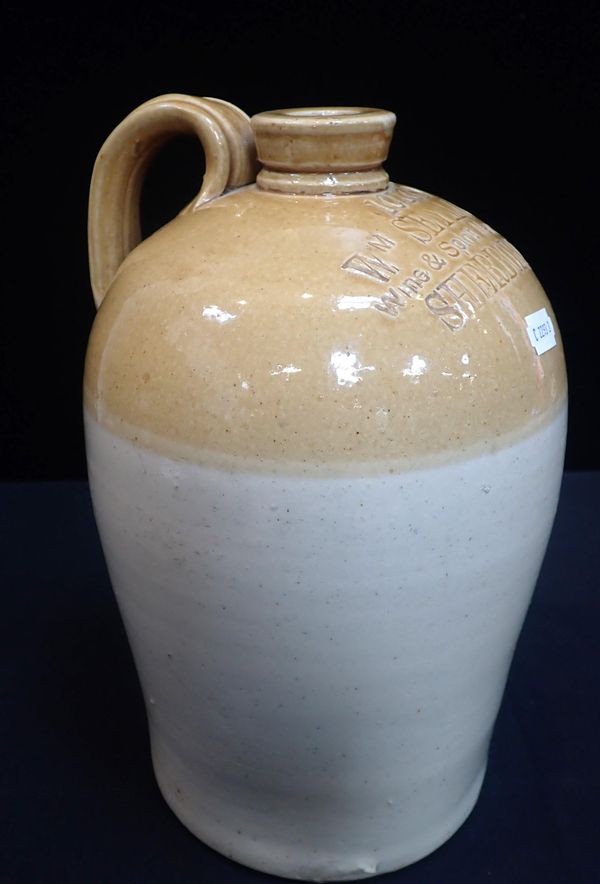A LARGE PRICE OF BRISTOL STONEWARE SPIRIT FLASK