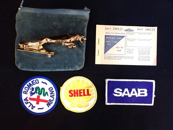 MOTORING: A GOLD-PLATED JAGUAR MASCOT FIGURE