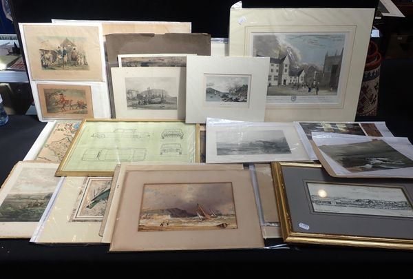 A QUANTITY OF UNFRAMED PRINTS