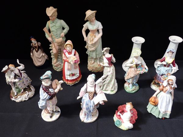 A COLLECTION OF CONTINENTAL PORCELAIN FIGURINES