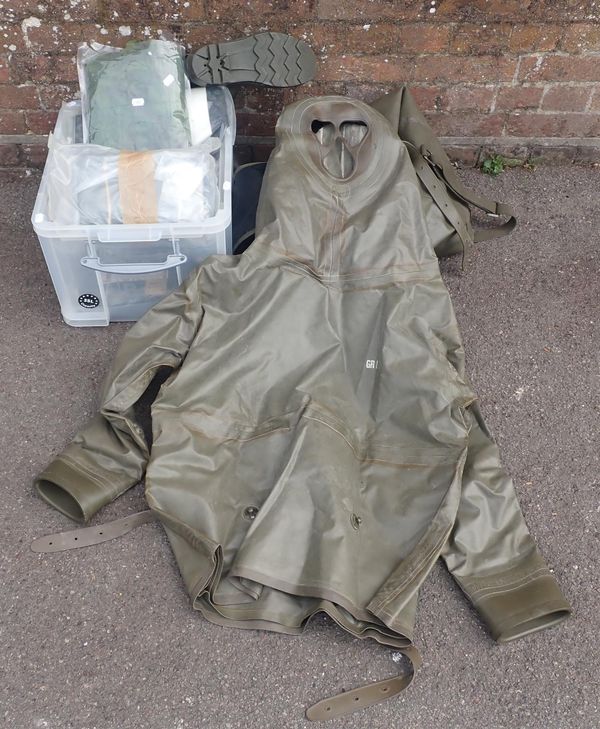 A QUANTITY OF MILITARY AND PROTECTIVE CLOTHING