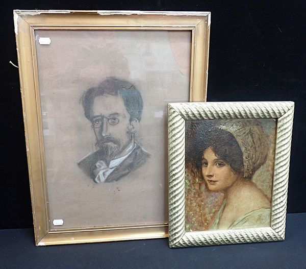 A LATE 19th CENTURY OIL ON BOARD PORTRAIT OF A YOUNG WOMAN