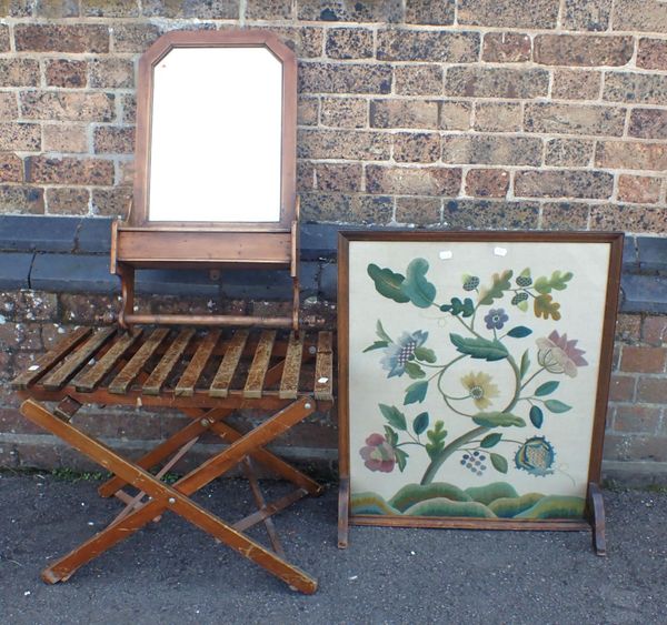 AN EDWARDIAN BATHROOM/DRESSING WALL MIRROR