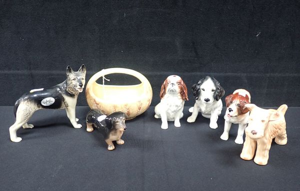 SIX SYLVAC DOGS, ONE WITH ORIGINAL LABEL