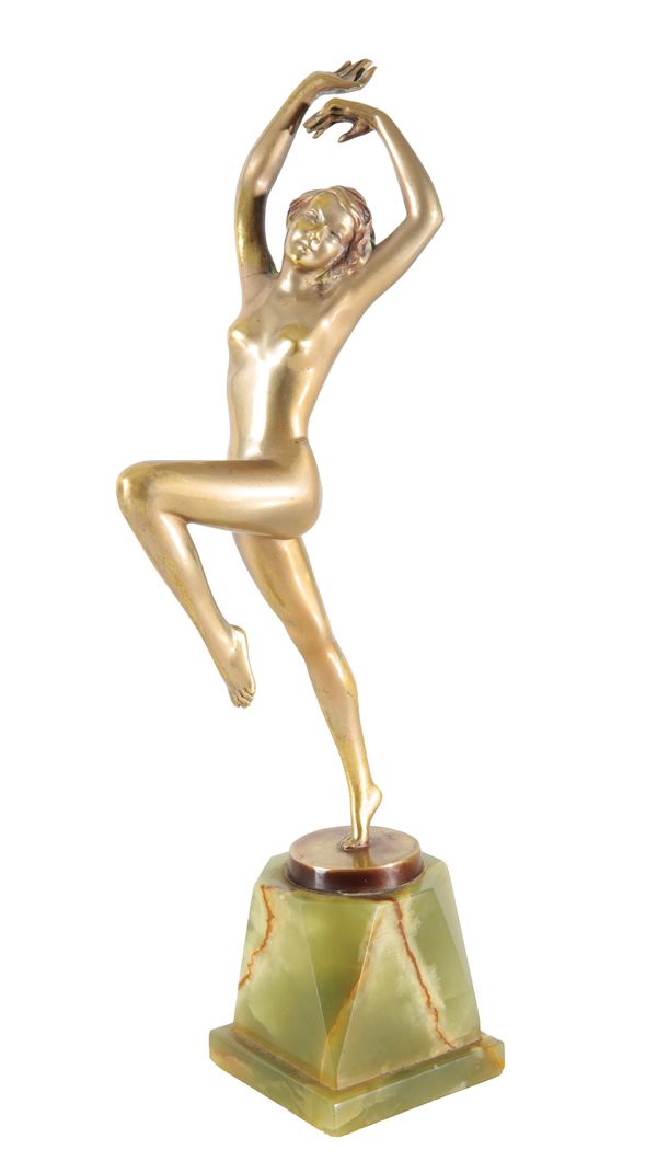 JOSEF LORENZL (1892-1950) An Art Deco bronze figure of a nude dancer