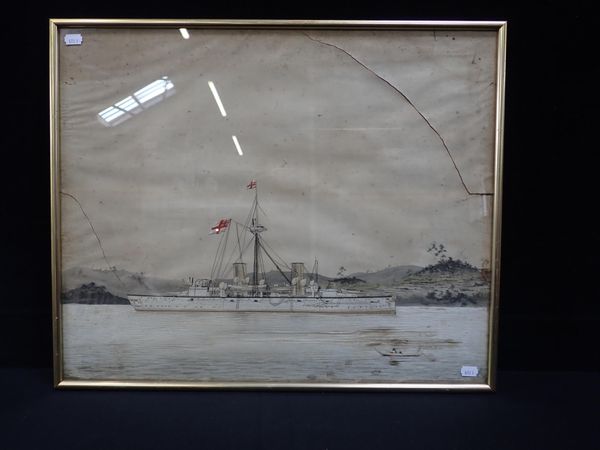 A SILKWORK OF A NAVAL SHIP