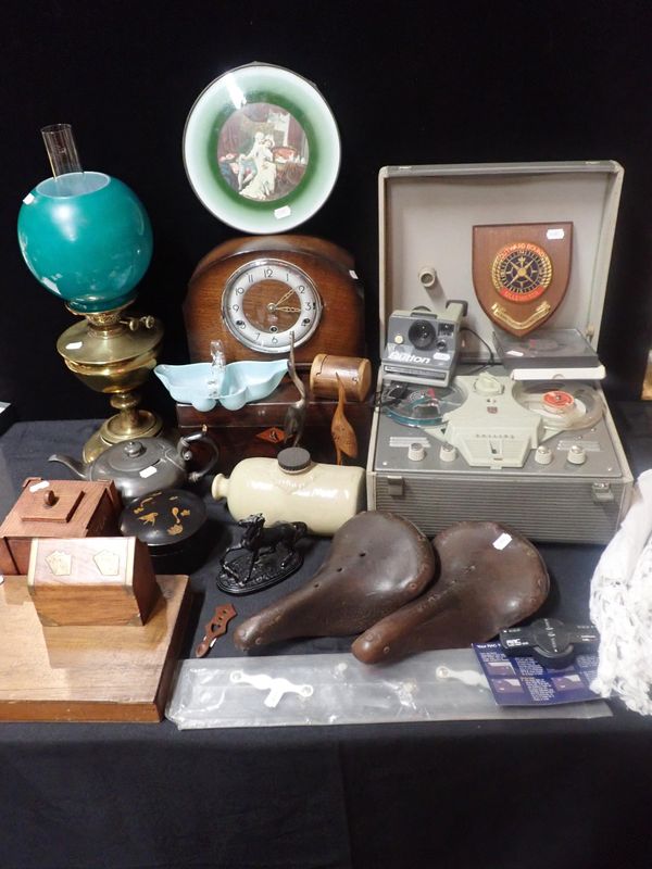 A PHILIPS REEL-TO-REEL, A MANTEL CLOCK