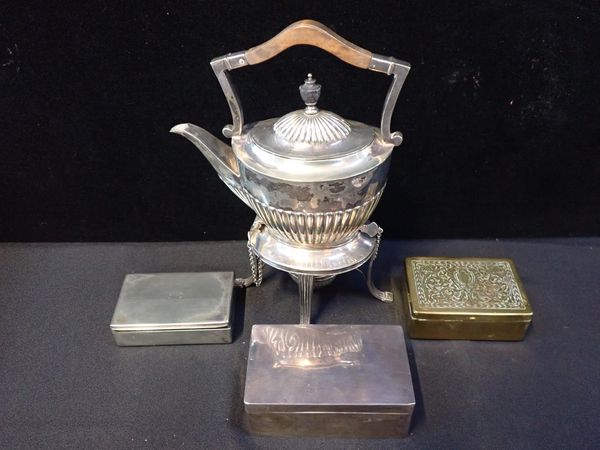 A SILVER PLATE KETTLE