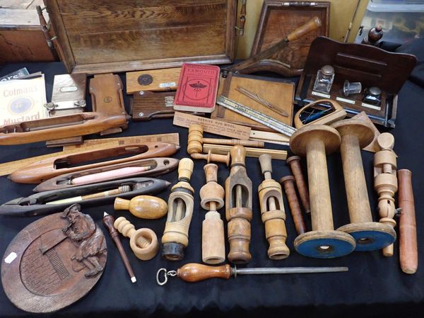 A COLLECTION OF BOTTLE CORKERS, BOBBINS