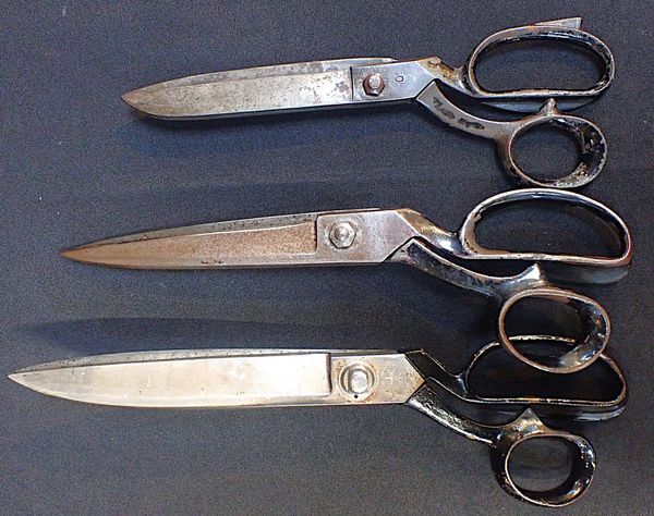THREE PAIRS OF TAILOR'S SCISSORS