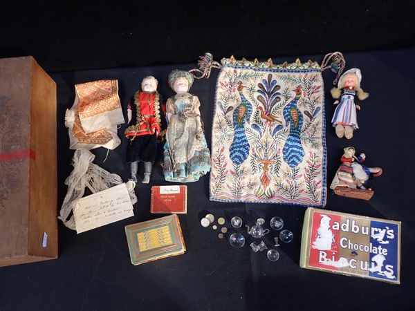 TWO COSTUME DOLLS WITH COMPOSITION HEADS