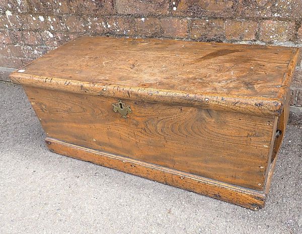 A 19th CENTURY ELM CHEST