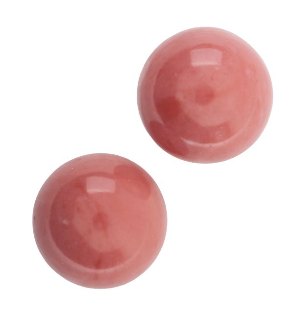 A PAIR OF CORAL STUD EARRINGS