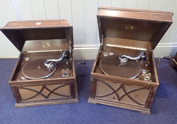 HMV MODEL 130 AND 104 GRAMOPHONES