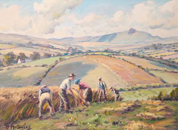 *CHARLES J. MCAULEY (1910-1999) Gathering the corn