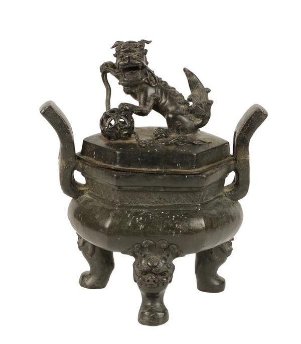 BRONZE CENSER AND COVER, MING DYNASTY, 17TH CENTURY