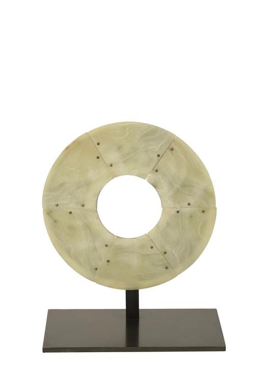 EXCEPTIONALLY LARGE JADE DISC, NEOLITHIC STYLE, PROBABLY NORTH WEST CHINA