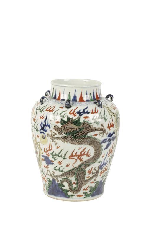 LARGE DOUCAI JAR, LATE MING