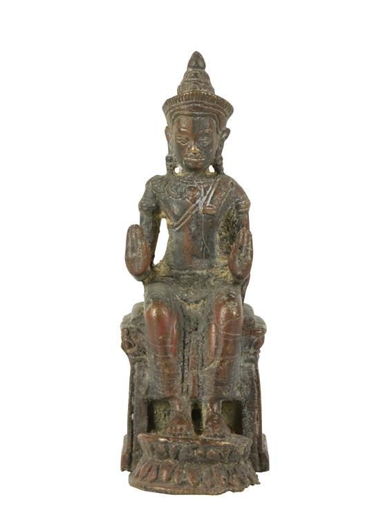 SEATED BRONZE BOTTISATTVA, SRI LANKA 18TH / 19TH CENTURY