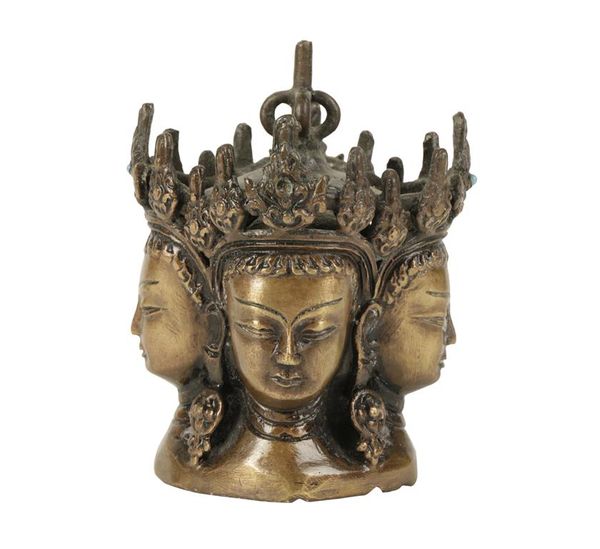 BRONZE STAFF FINIAL, TIBET, 18TH / 19TH CENTURY