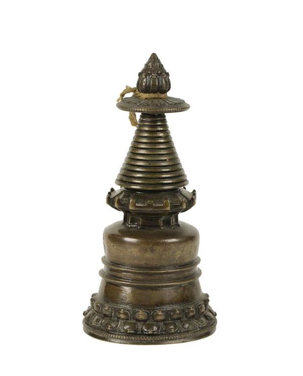 BRONZE STUPA, TIBET, 13TH CENTURY OR LATER