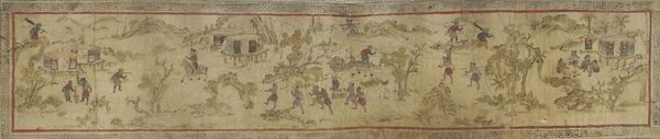 RARE TAIWANESE ABORIGINAL DEER HIDE SCROLL PAINTING, 18TH / 19TH CENTURY