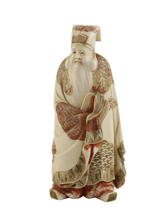 CARVED IVORY FIGURE OF AN IMMORTAL, MEIJI PERIOD (1868-1912)