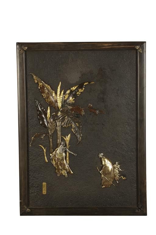 BRONZE AND MIXED METAL PLAQUE BY FUKUDA MICHIHARU ZO