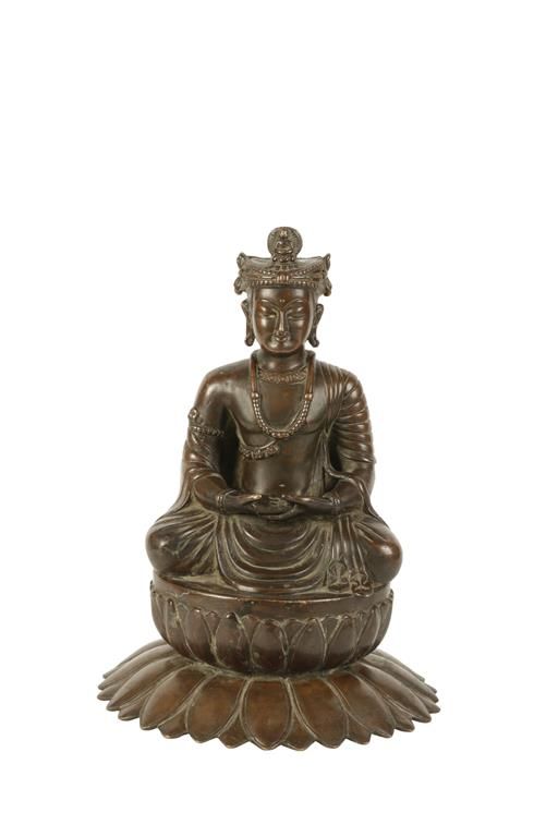 BRONZE FIGURE OF A BUDDHA, SWAT VALLEY, 13TH CENTURY OR EARLIER
