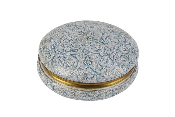 FRENCH ENAMEL CIRCULAR BOX CIRCA 1890