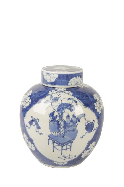 CHINESE BLUE AND WHITE GINGER JAR, LATE 19TH/EARLY 20TH CENTURY