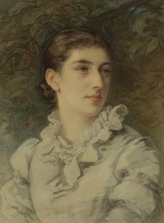 GUIDO BACH (1828-1905) A bust length portrait of a young lady