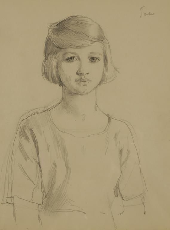 •AUGUSTUS JOHN (1878-1961) A half length portrait of a young girl