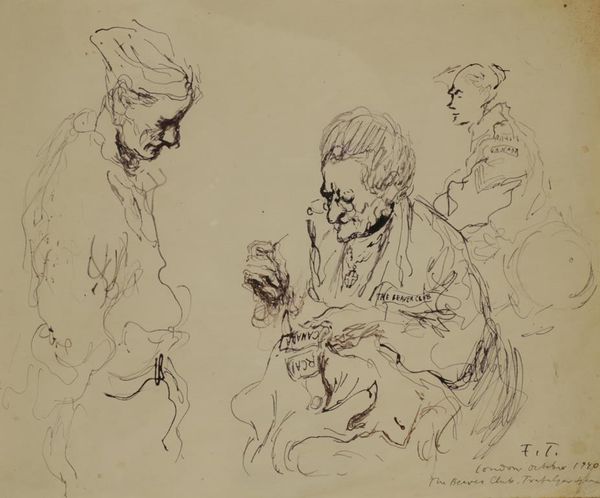 •FELIKS TOPOLSKI (1907-1949) "THE BEAVER CLUB, TRAFALGAR SQUARE, 1940"